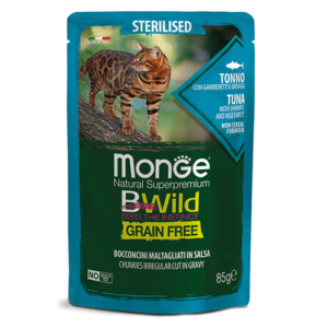 Monge Bwild Thunfisch mit Garnelen und Gemüse für sterilisierte Katzen 85g