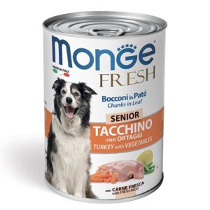 Monge Fresh Pastete mit Truthahn und Gemüse für ältere Hunde 400g