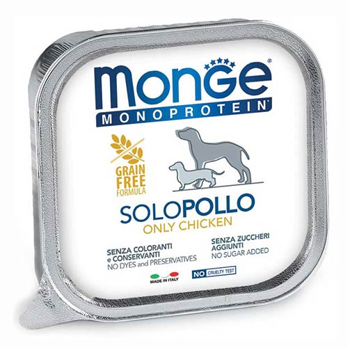 Monge Monoprotein Pastete für Hunde - 100% Huhn 150g 1 Monge Monoprotein Pastete für Hunde - nur Huhn 150g