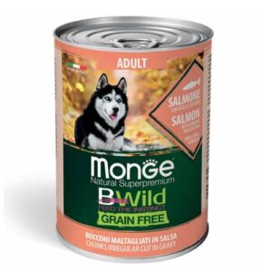 Monge BWild Lachs mit Kürbis und Zucchini - Nassfutter für erwachsene Hunde 400g