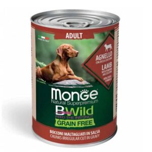 Monge BWild Lamm mit Kürbis und Zucchini - Nassfutter für erwachsene Hunde 400g