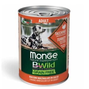 Monge BWild Truthahn mit Kürbis und Zucchini - Nassfutter für erwachsene Hunde 400g