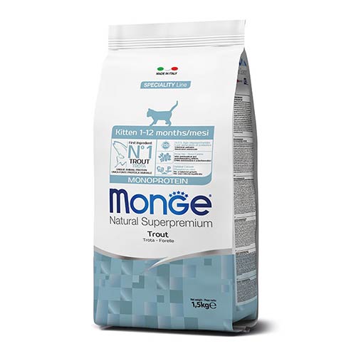 Monge Kitten Monoprotein Forelle Trockenfutter für Kätzchen 1 Monge Kitten Monoprotein Forelle Trockenfutter für Kätzchen