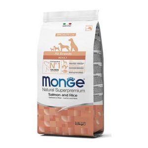 Monge Monoprotein Lachs mit Reis für erwachsene Hunde aller Rassen