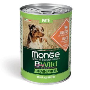 Monge BWild Pastete Ente mit Gemüse und Obst für erwachsene Hunde 400 g