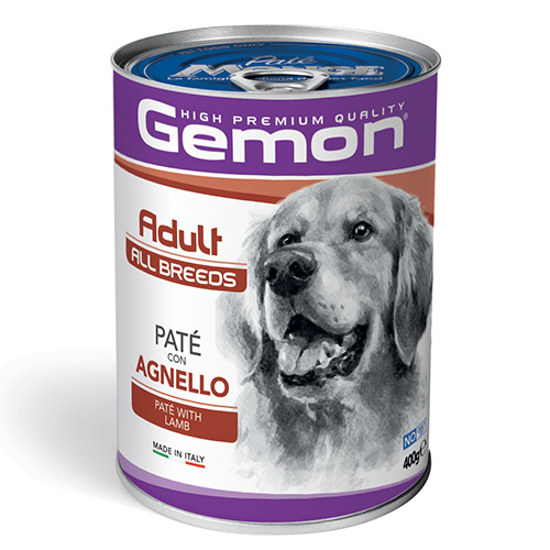 Gemon Pastete mit Lamm für erwachsene Hunde <span style="color:red">24x400g</span> 1 Gemon Pastete mit Lamm für erwachsene Hunde 400 g